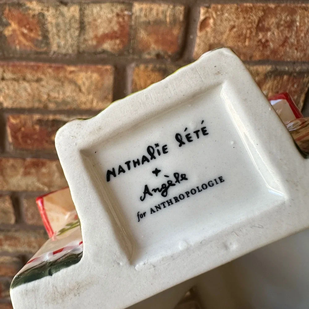 Nathalie Lete x Angele for Anthropologie Ceramic Gingerbread House Candle Holder